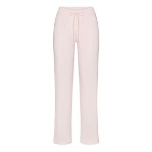 SKIMS Cotton Jersey Straight Leg Pants in Barely Pink